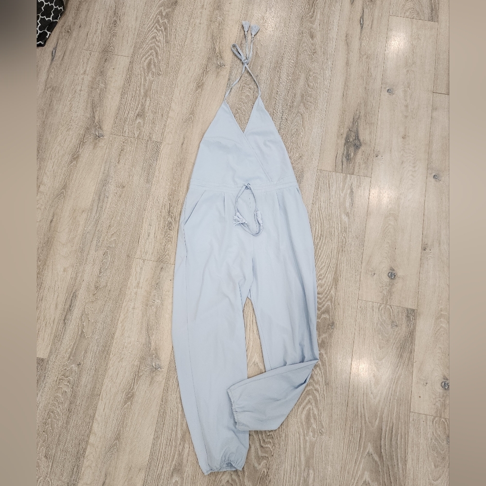 Light Blue Halter Jumpsuit